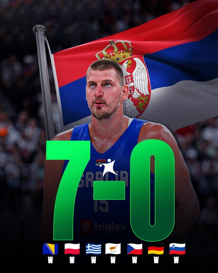 欧锦赛登顶？塞尔维亚男篮热身赛7胜0负 击退德国&斯洛文尼亚等队